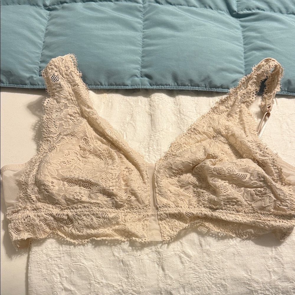 Aerie Lace Bralette in Cream large NWOT